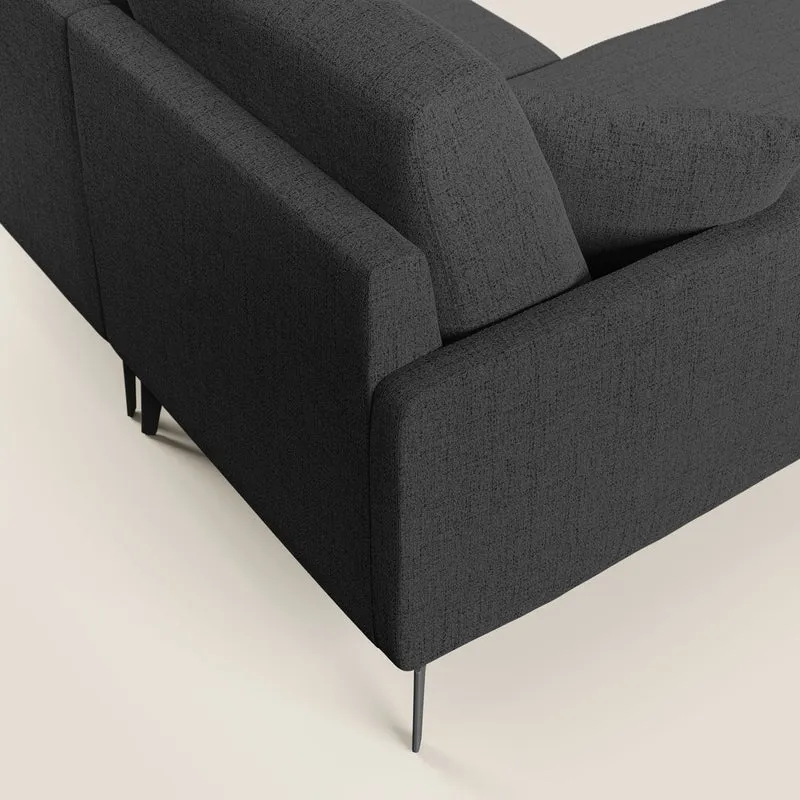 Saturno canapé panoramique moderne en tissu doux imperméable T03 anthracite