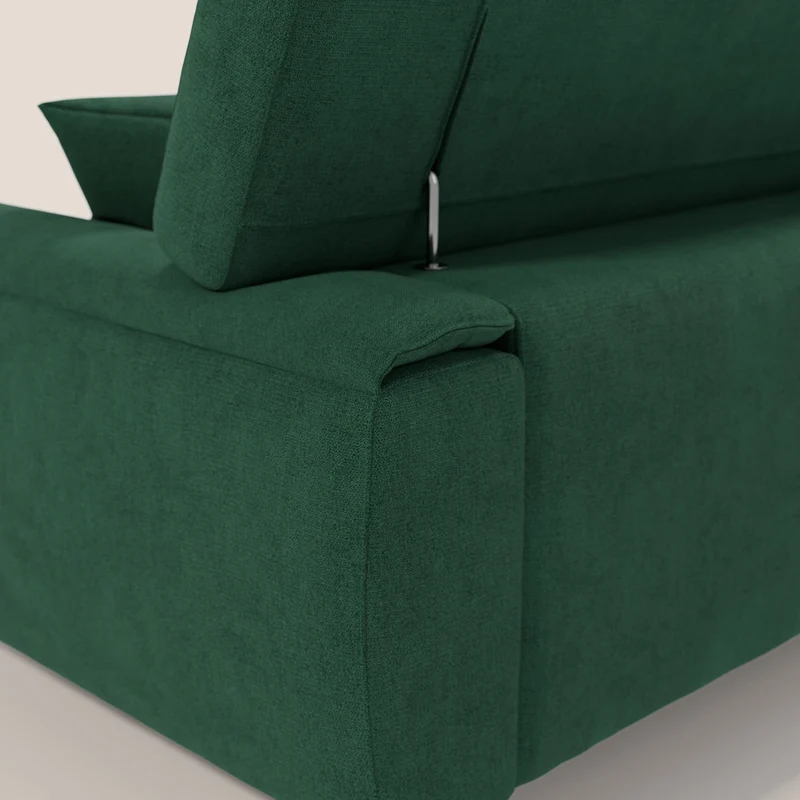 Caravaggio canapé avec assises allongeables et appuie-têtes inclinables en tissu imperméable T02 vert