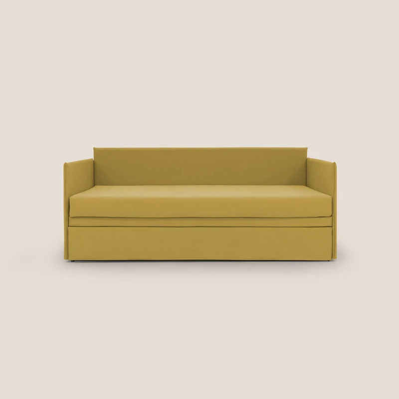 Brenta Canapé duplex avec lits jumeaux et tissu effet coton imperméable T13 jaune
