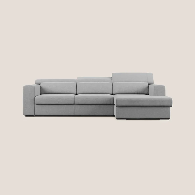 Vegas canapé d'angle avec têtières inclinables en microfibre imperméable T11 gris