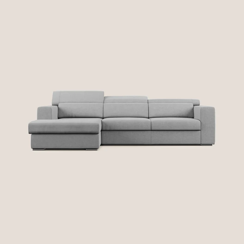 Vegas canapé d'angle avec têtières inclinables en microfibre imperméable T11 gris