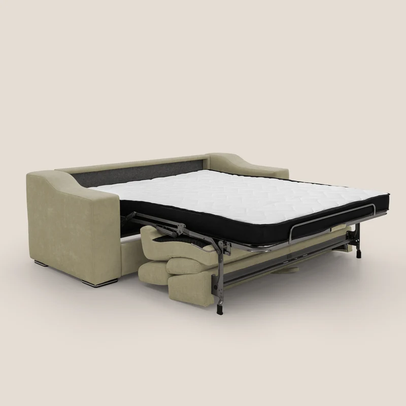 Bomber Canapé convertible matrimonial avec têtières en tissu imperméable T14 beige