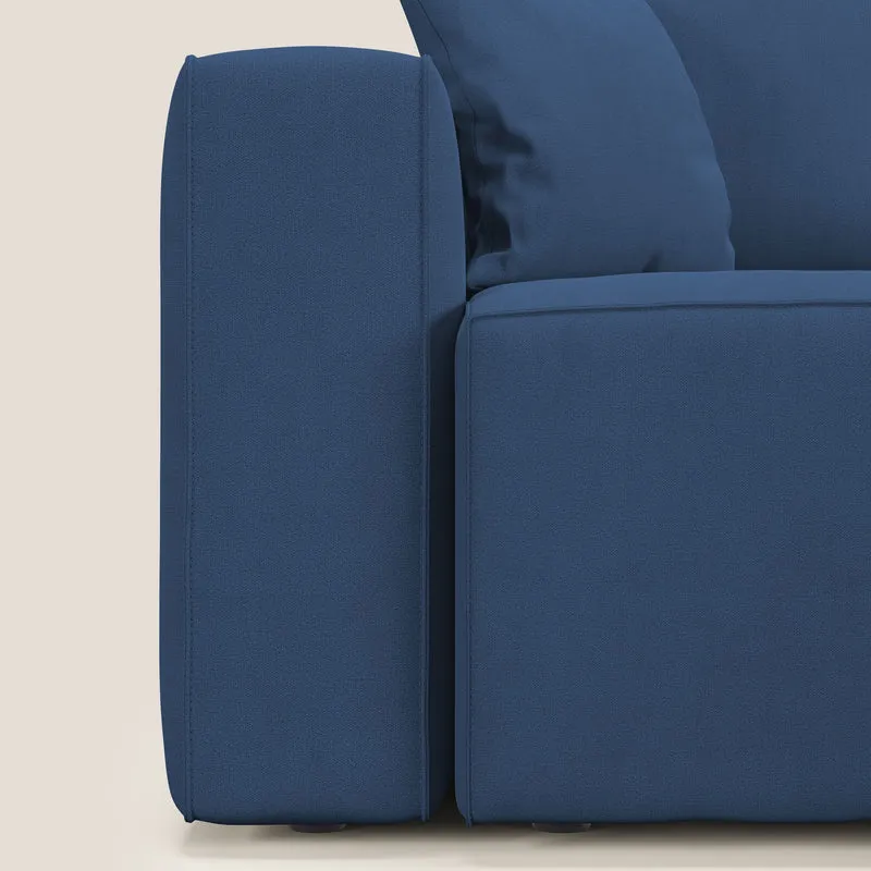 Morfeo Canapé avec 3 assises extractibles en tissu doux imperméable T02 bleu