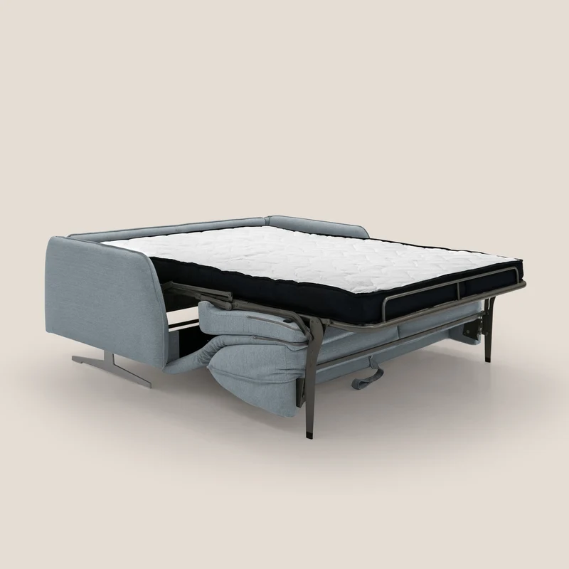 Texas Canapé convertible matrimonial moderne en tissu imperméable T19 bleu pastel