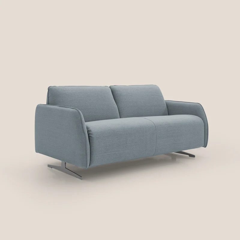 Texas Canapé convertible matrimonial moderne en tissu imperméable T19 bleu pastel