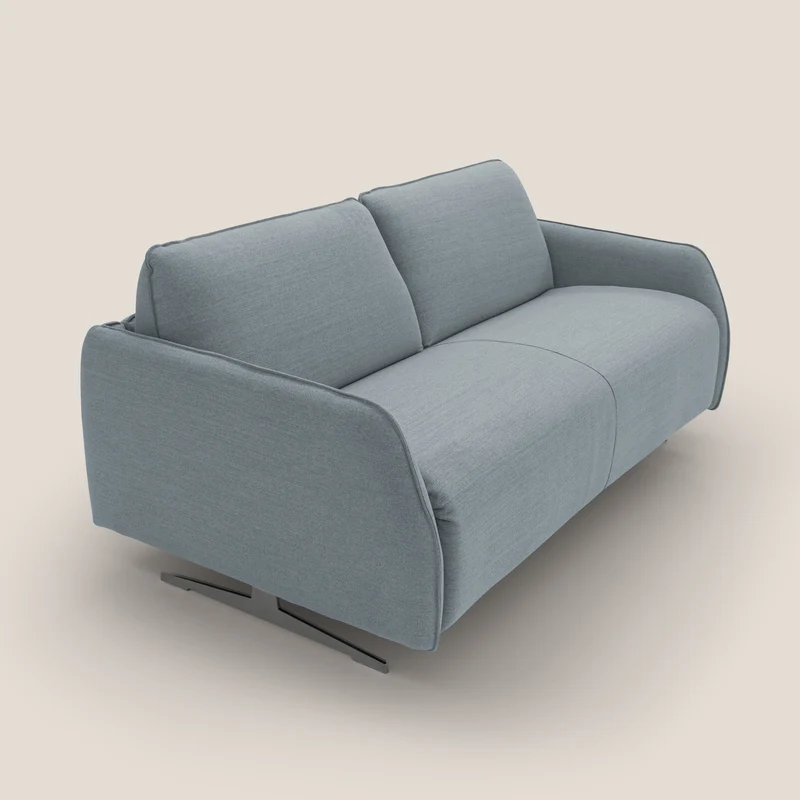 Texas Canapé convertible matrimonial moderne en tissu imperméable T19 bleu pastel