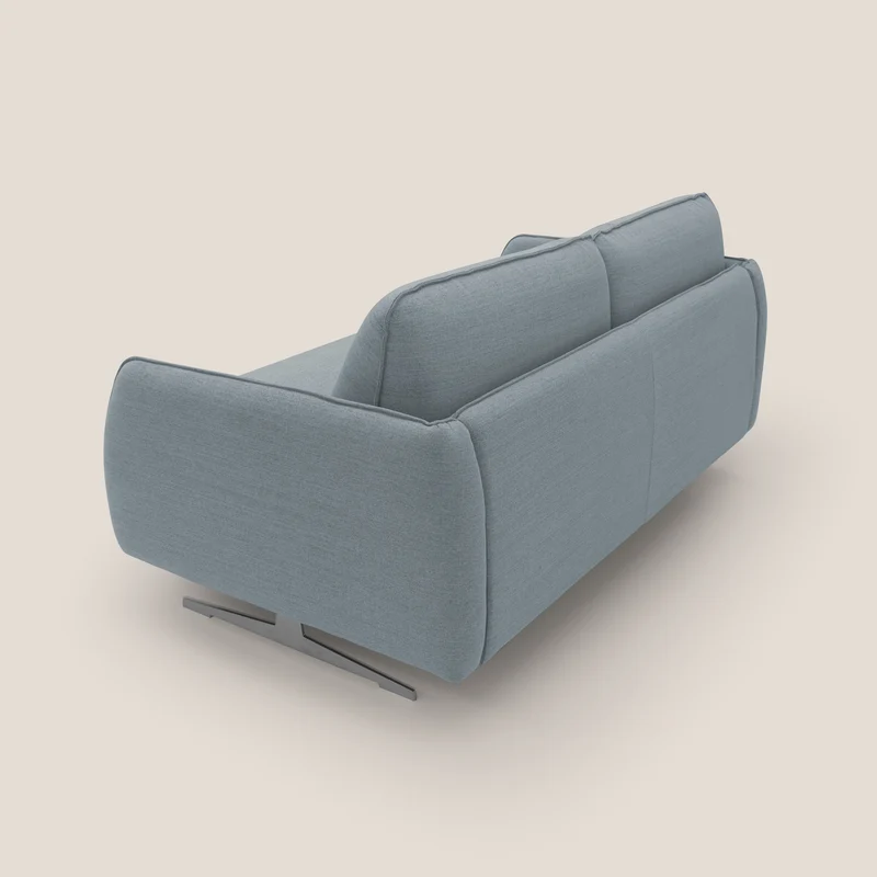 Texas Canapé convertible matrimonial moderne en tissu imperméable T19 bleu pastel