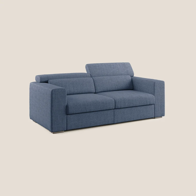 Vegas canapé avec têtières inclinables en tissu doux imperméable T06 bleu