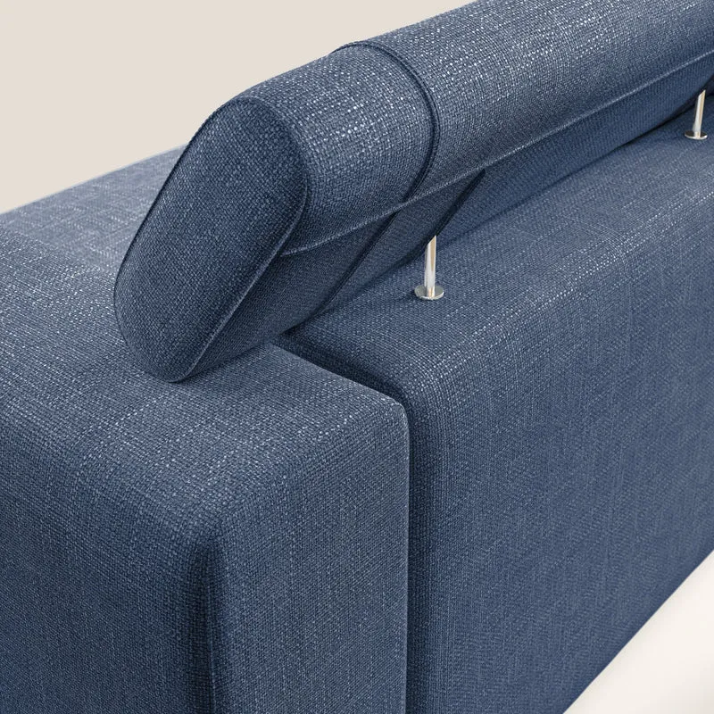 Vegas canapé avec têtières inclinables en tissu doux imperméable T06 bleu
