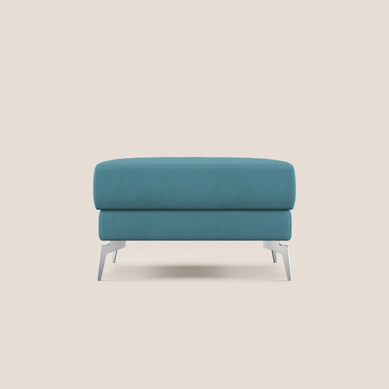 Star Pouf avec pieds hauts en tissu imperméable T02 bleu ciel