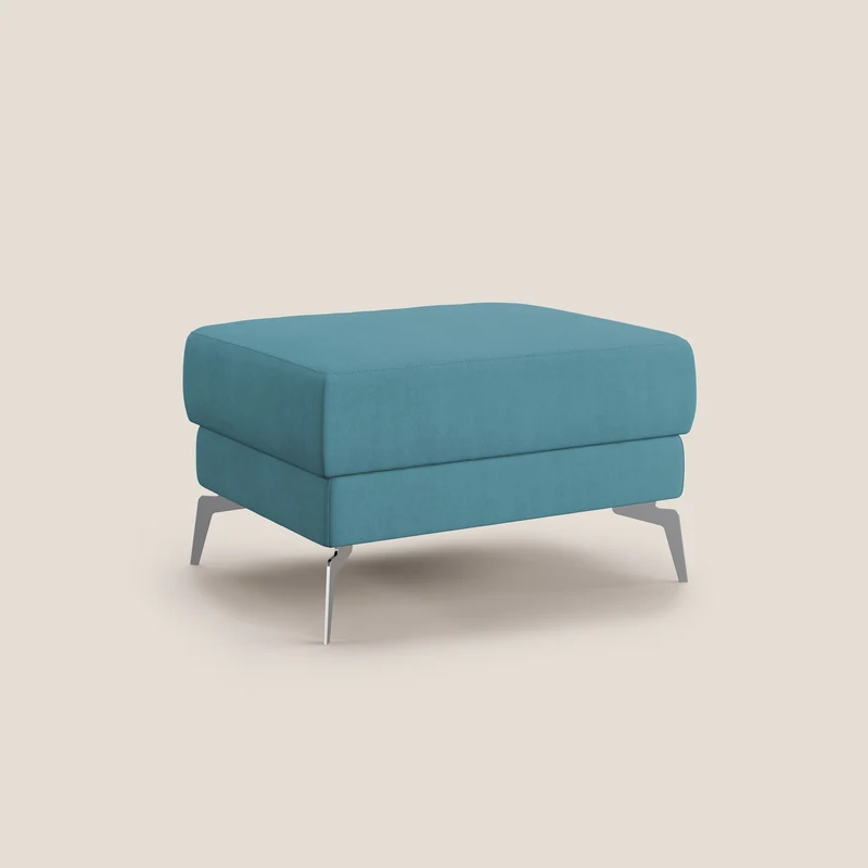 Star Pouf avec pieds hauts en tissu imperméable T02 bleu ciel