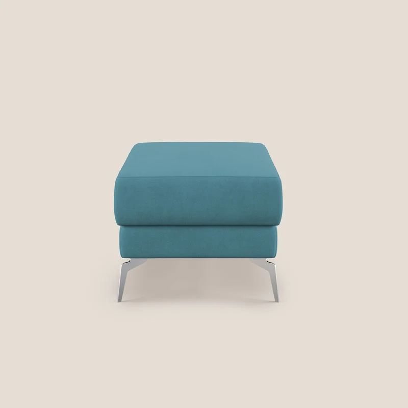 Star Pouf avec pieds hauts en tissu imperméable T02 bleu ciel