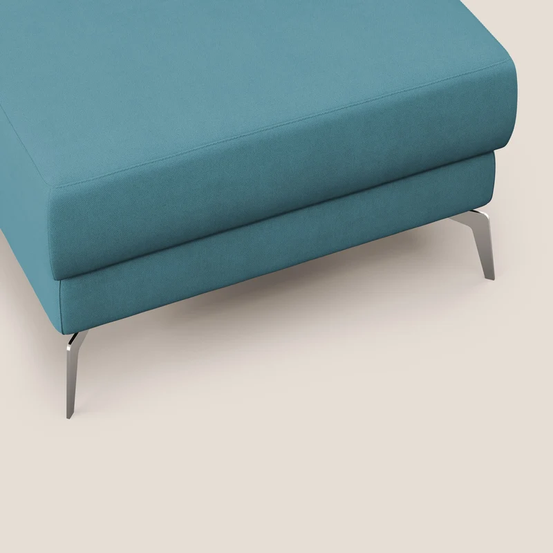 Star Pouf avec pieds hauts en tissu imperméable T02 bleu ciel
