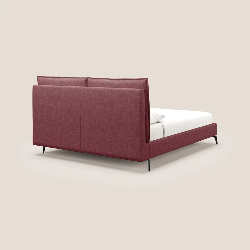 Cloe lit rembourré avec pieds en métal déhoussable en tissu imperméable T06 rouge