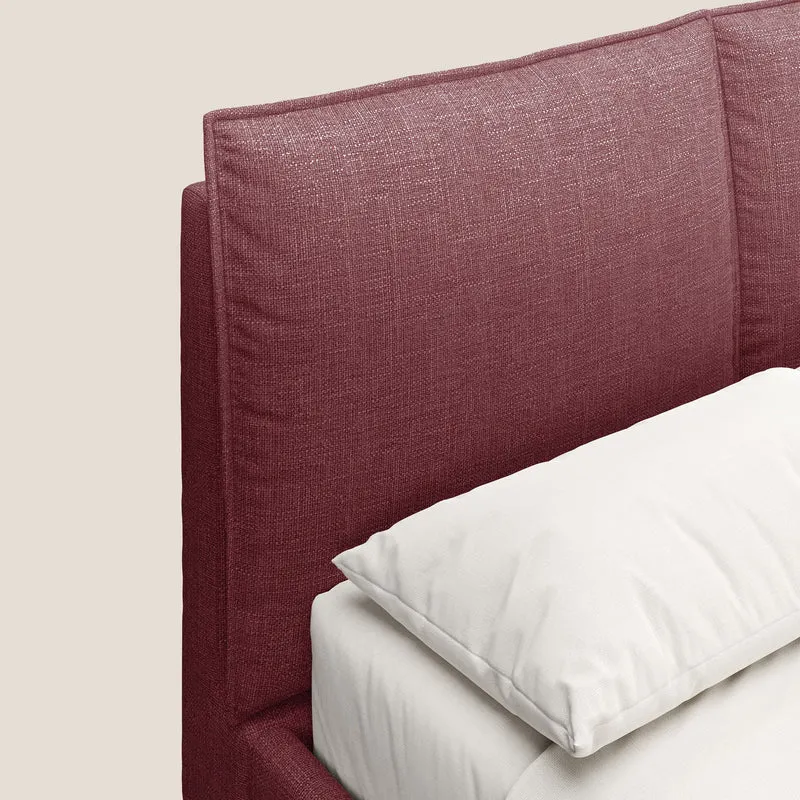 Cloe lit rembourré avec pieds en métal déhoussable en tissu imperméable T06 rouge