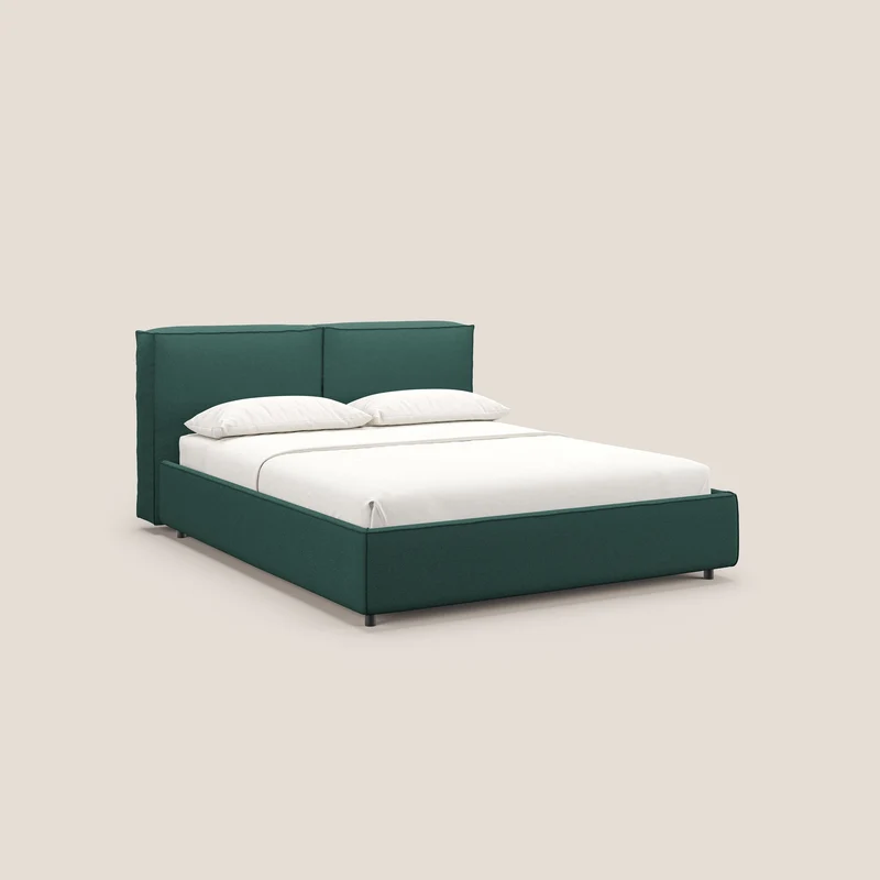 Cocoon lit avec coffre rembourré déhoussable en bouclette imperméable T07 vert