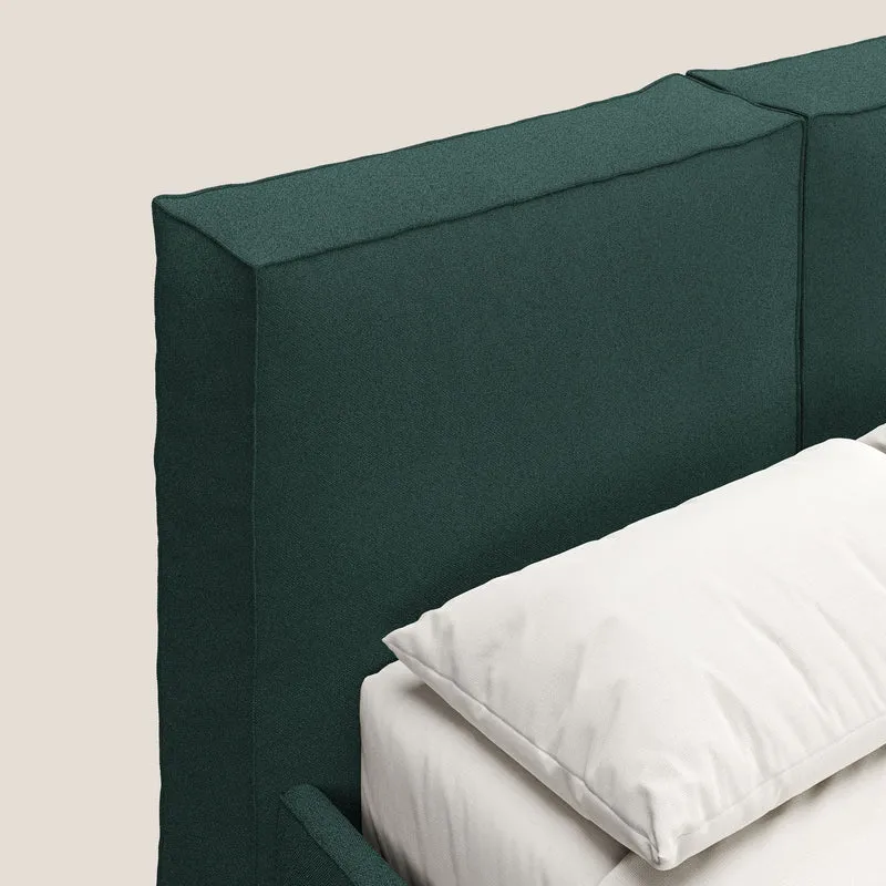 Cocoon lit avec coffre rembourré déhoussable en bouclette imperméable T07 vert