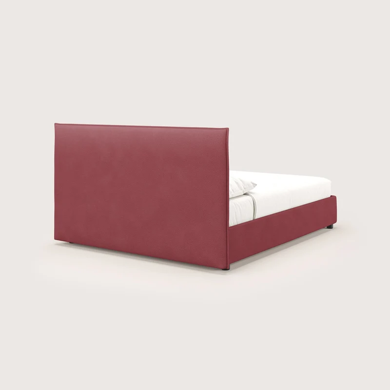 Nina lit coffre au design minimaliste en microfibre détachable effet cuir T15 rouge