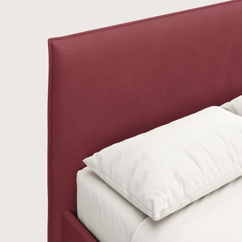 Nina lit coffre au design minimaliste en microfibre détachable effet cuir T15 rouge