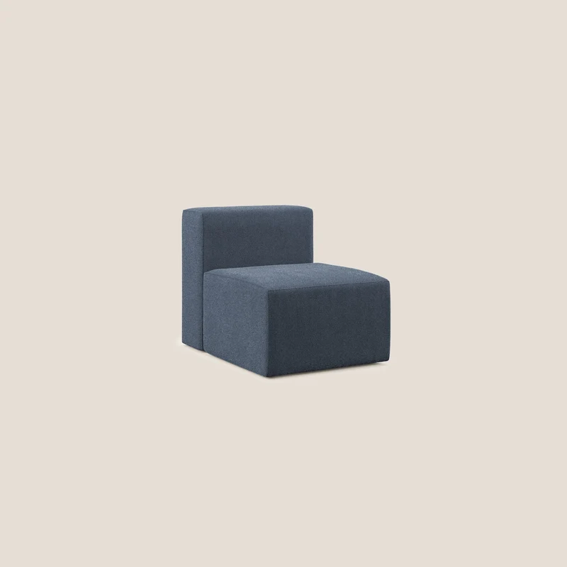 Nettuno module de fauteuil central en bouclette douce T07 bleu