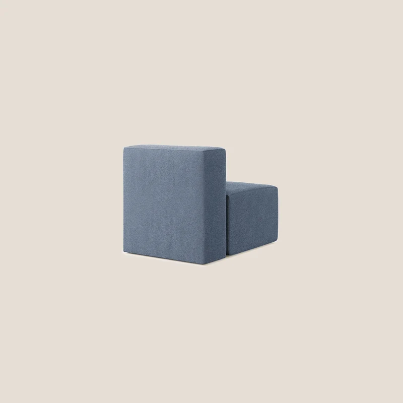 Nettuno module de fauteuil central en bouclette douce T07 bleu
