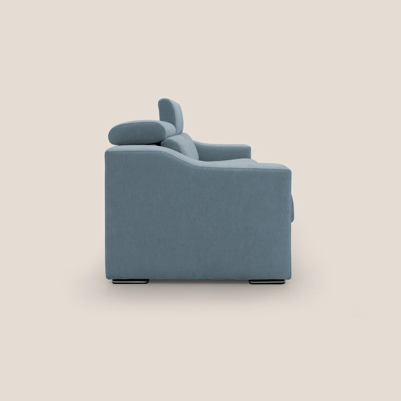 Bomber Canapé convertible matrimonial avec têtières en tissu imperméable T14 sucre glace