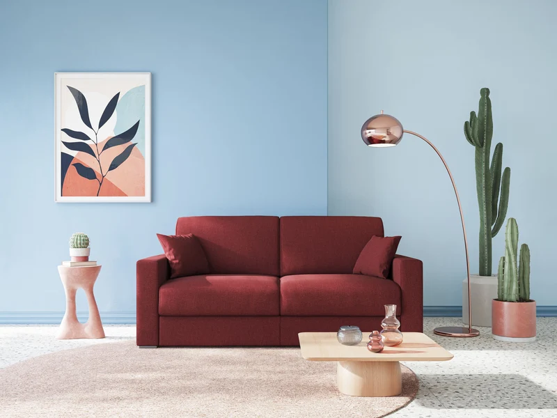 Best canapé lit convertible en tissu détachable QuickClean T08 rouge
