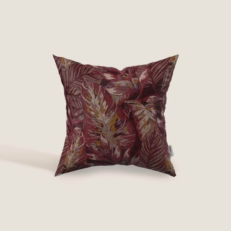 Forest coussins collection en velours imperméable rouge