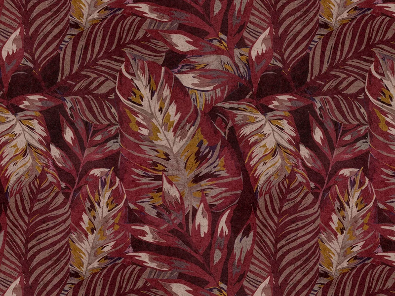 Forest coussins collection en velours imperméable rouge