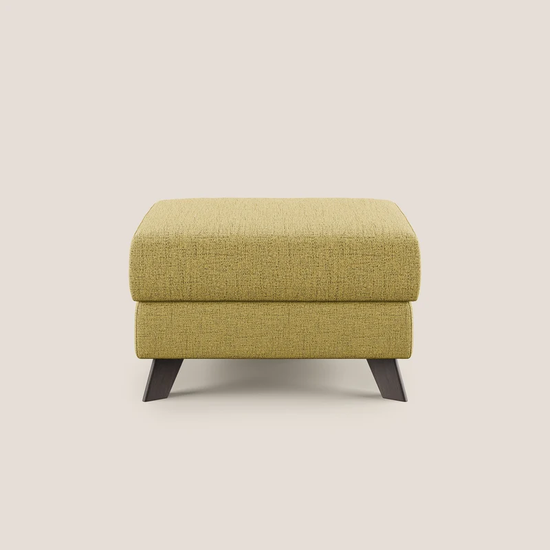Moon Pouf coffre aux pieds hauts en tissu doux imperméable flammé T03 jaune