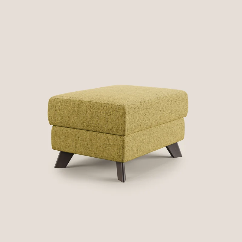 Moon Pouf coffre aux pieds hauts en tissu doux imperméable flammé T03 jaune