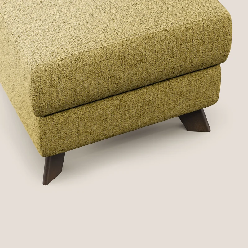 Moon Pouf coffre aux pieds hauts en tissu doux imperméable flammé T03 jaune
