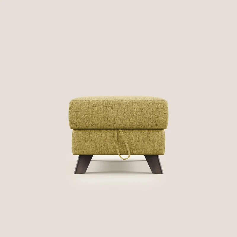 Moon Pouf coffre aux pieds hauts en tissu doux imperméable flammé T03 jaune