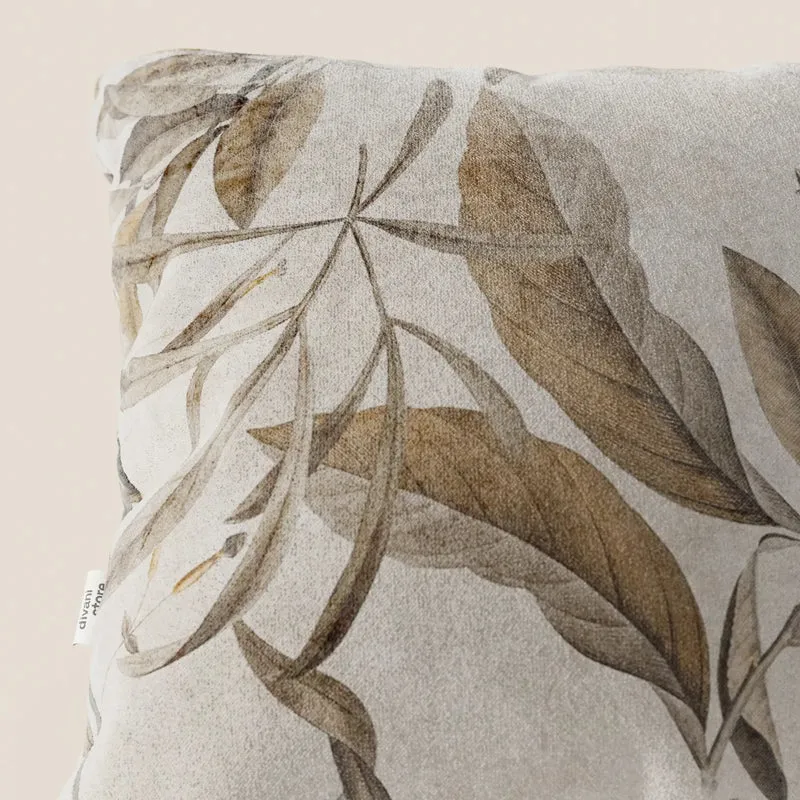 Lemon collection élégante de coussins à motifs en velours imperméable beige