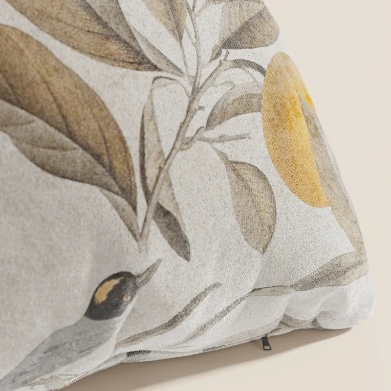 Lemon collection élégante de coussins à motifs en velours imperméable beige
