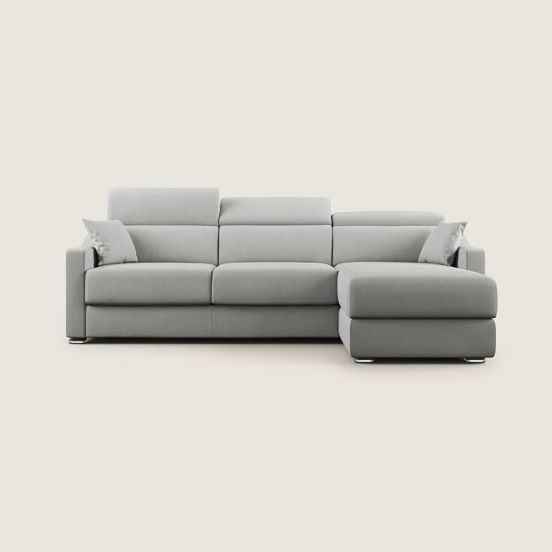 Canapé-lit d’angle Amber en tissu anti-taches T05 gris