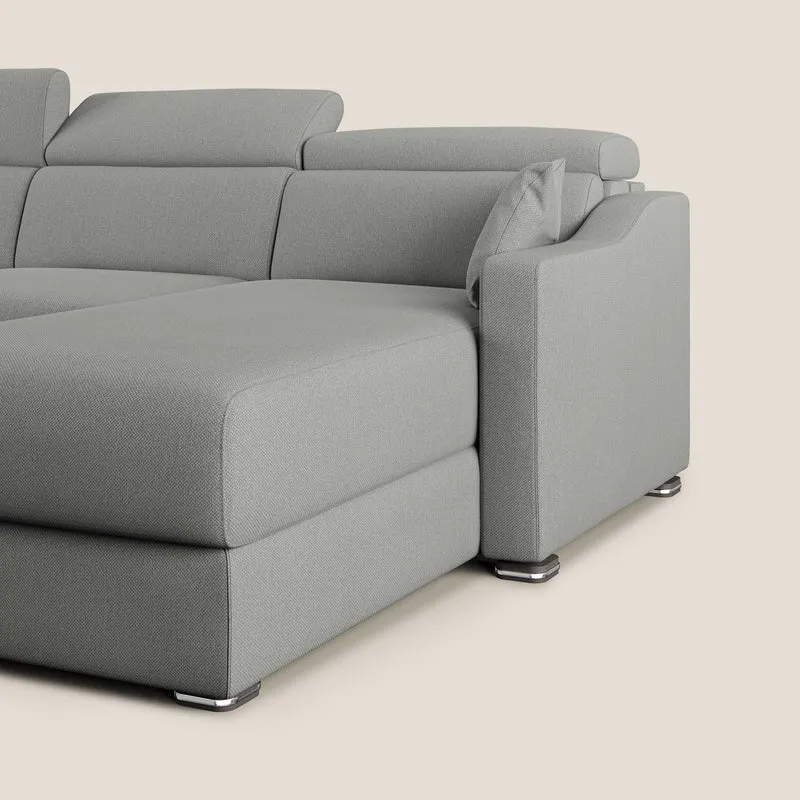 Canapé-lit d’angle Amber en tissu anti-taches T05 gris