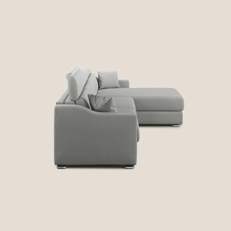 Canapé-lit d’angle Amber en tissu anti-taches T05 gris