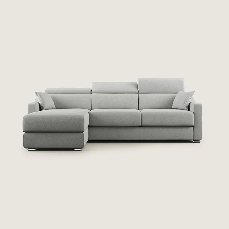 Canapé-lit d’angle Amber en tissu anti-taches T05 gris