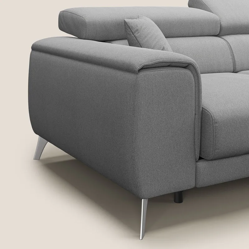Fusion Canapé d'angle avec assises amovibles en tissu doux antitache T05 gris