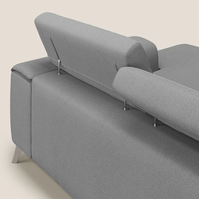 Fusion Canapé d'angle avec assises amovibles en tissu doux antitache T05 gris