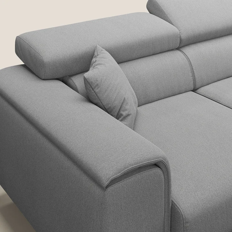 Fusion Canapé d'angle avec assises amovibles en tissu doux antitache T05 gris