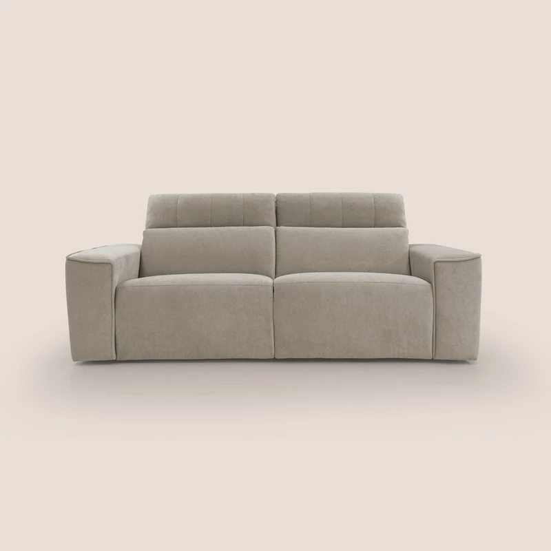 Clark Canapé modulable avec option relax électrique en tissu imperméable et détachable T17 beige