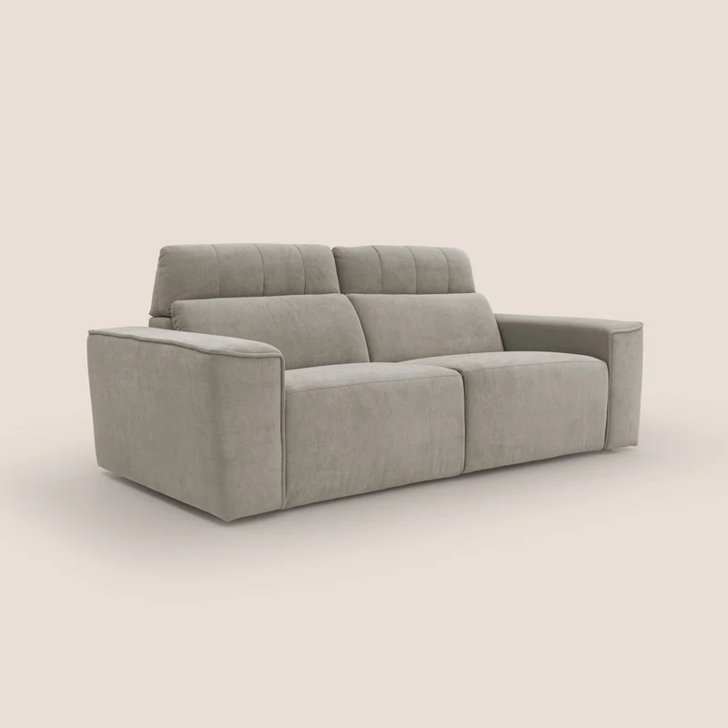 Clark Canapé modulable avec option relax électrique en tissu imperméable et détachable T17 beige
