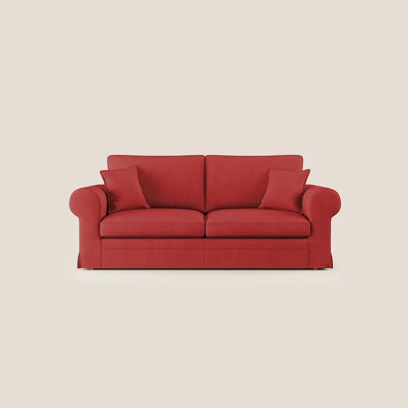 Lady canapé classique en plume d'oie réalisé avec un tissu imperméable T02 rouge