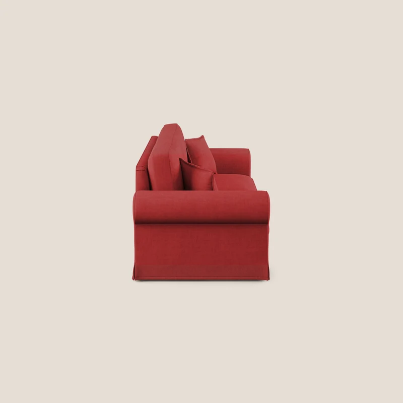 Lady canapé classique en plume d'oie réalisé avec un tissu imperméable T02 rouge