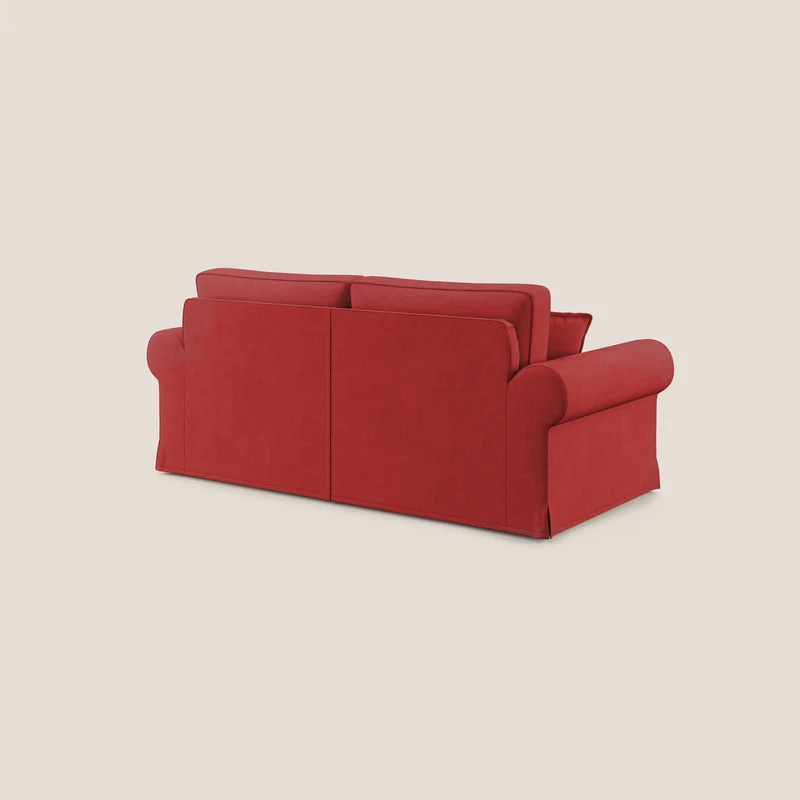 Lady canapé classique en plume d'oie réalisé avec un tissu imperméable T02 rouge