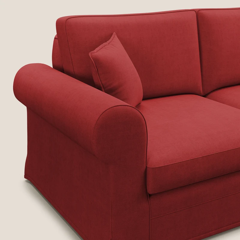Lady canapé classique en plume d'oie réalisé avec un tissu imperméable T02 rouge