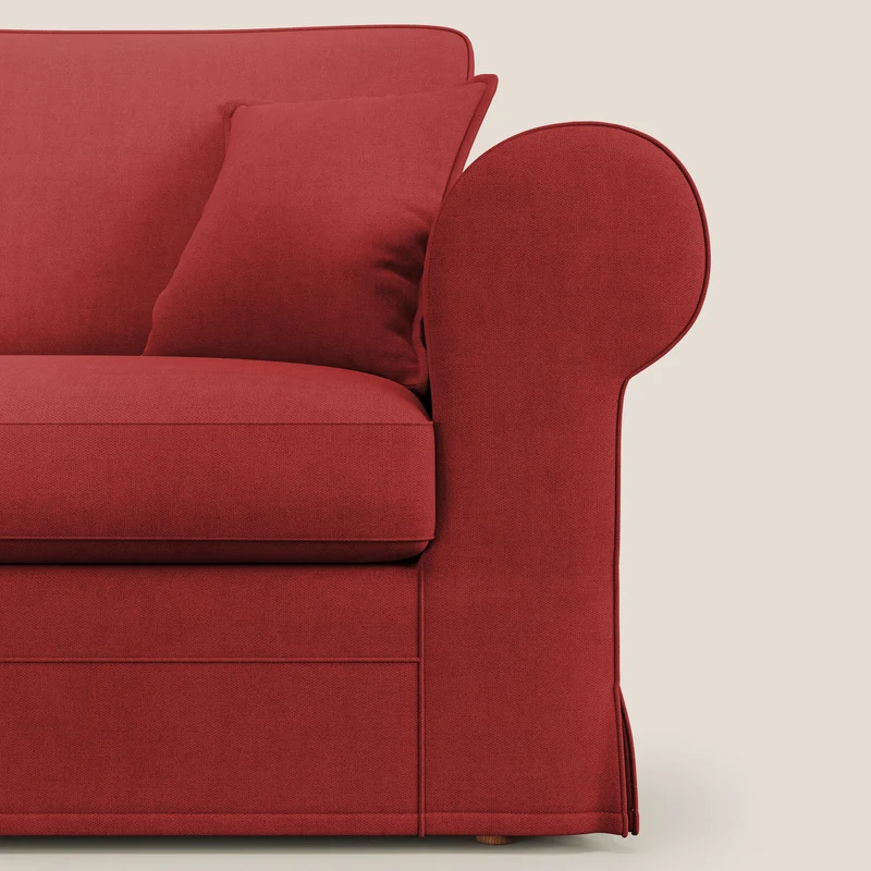 Lady canapé classique en plume d'oie réalisé avec un tissu imperméable T02 rouge