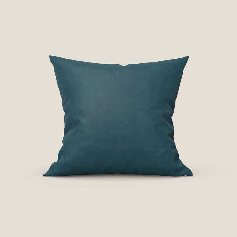 Rotterdam coussin disponible en plusieurs couleurs, en microfibre effet velours satiné imperméable T09 bleu